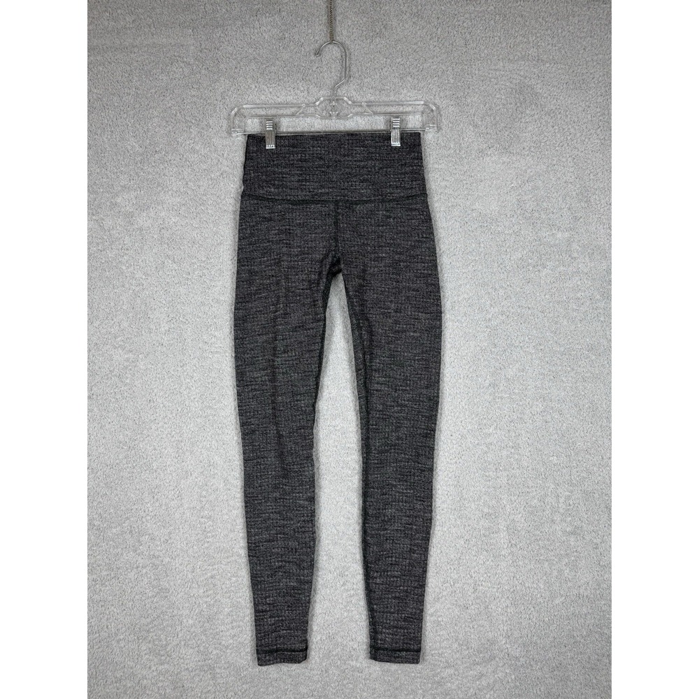 Lululemon Wunder Under‎ High-Rise Tight Heathered Black Gray Size 6 28"